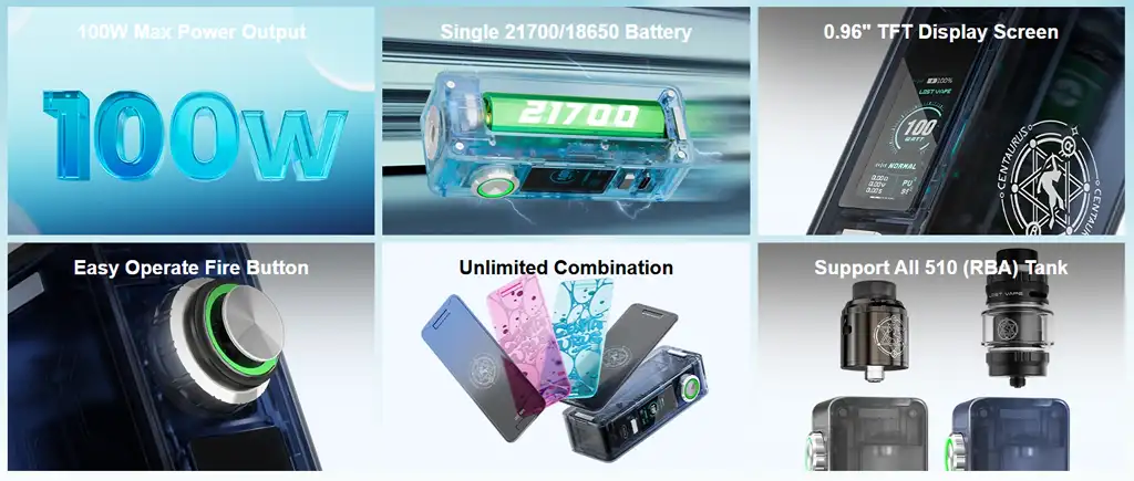 Lost Vape Centaurus N100 Main Specifications