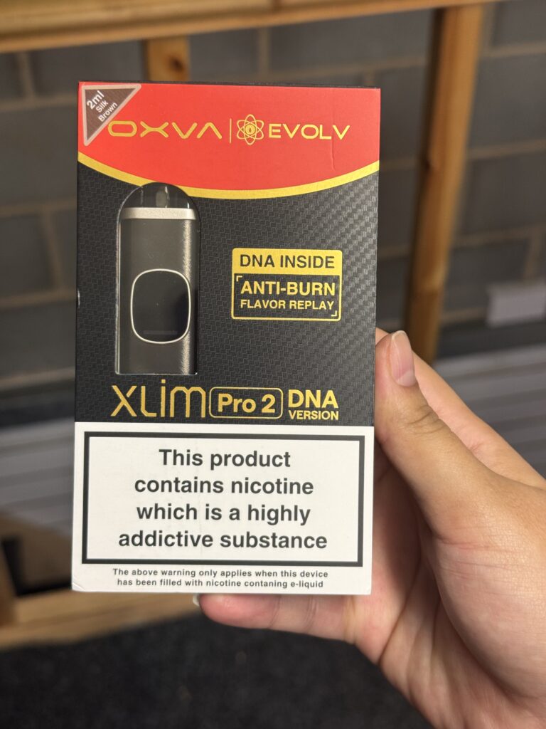 OXVA XLIM Pro 2 DNA Kit in it's box.