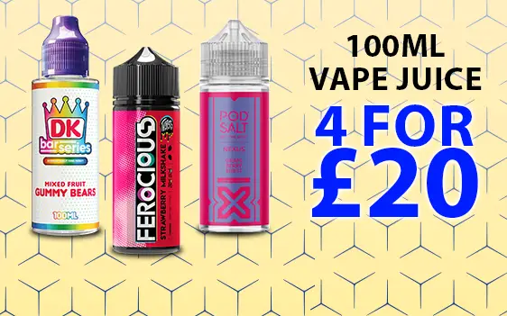 100ml Vape Juice - 4 For £20 Deal