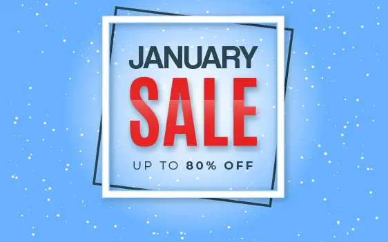 January Sale - Up to 80 % Off