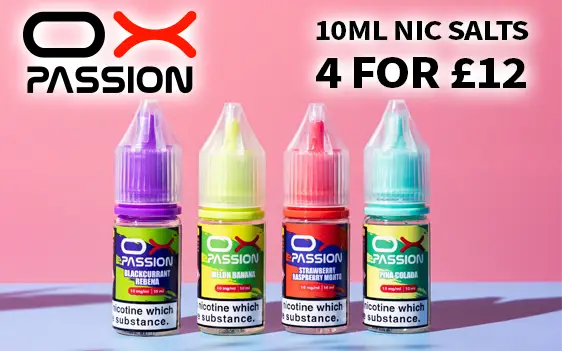 OX Passion 10ml Nic Salts - 4 For £12