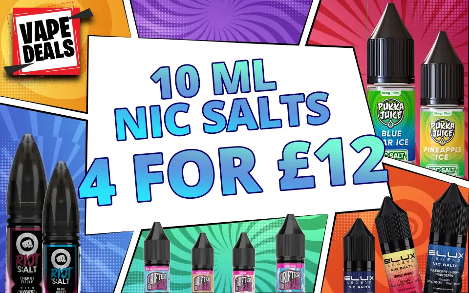Vape Deals 10ml nic salts 4 for £12