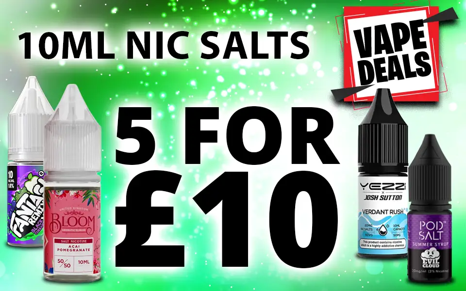 Vape Deals 10ml nic salts 5 for £10