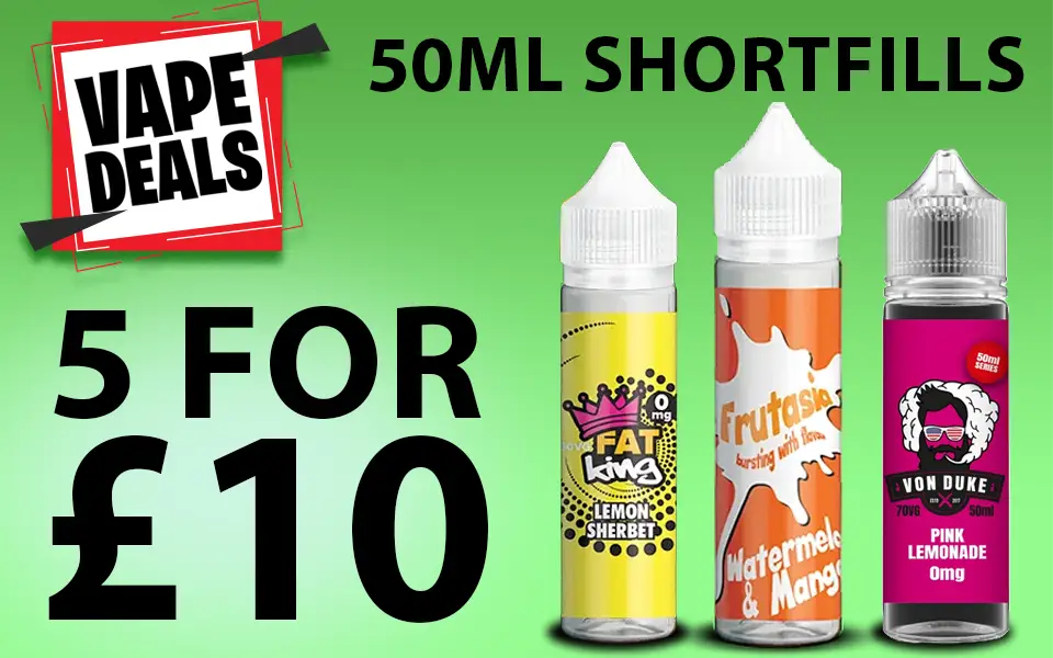 Vape Deals 50ml 5 for £10 