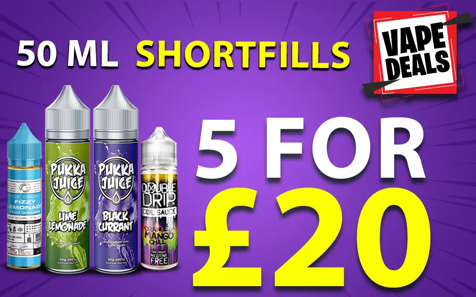 Vape Deals 50ml e-liquid 5 For £20