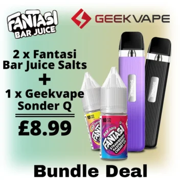 Sonder Q And Fantasi Bar Juice Nic Salts Bundle Deal. Only £8.99