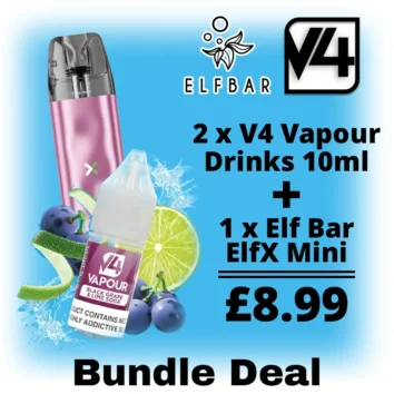 Elf Bar ElfX Mini & V4 Vapour Drinks Starter Kit Bundle