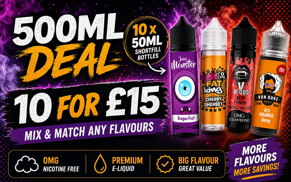 Vape Deals 50ml E-liquid 10 For £15