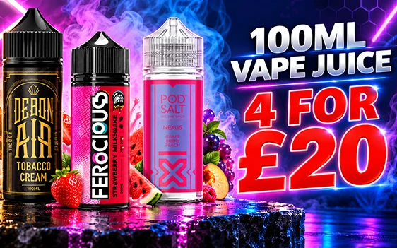 100ml Vape Juice - 4 For £20