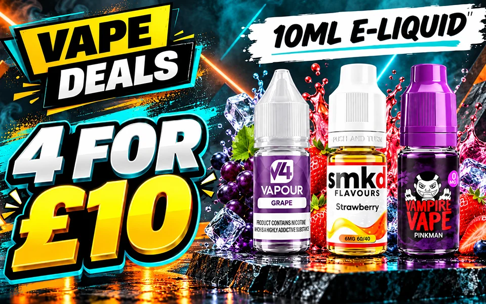 Vape Deals 10ml E-liquid 4 for £10